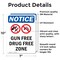 Signmission Gun Free Drug Free Zone Sign, Vinyl Decal, 7in W x 10in L, 2PK OS-2PACK-NS-D-710-V-13177 - alternate 2
